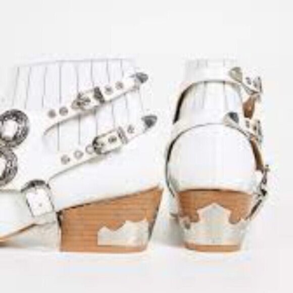 Toga Pulla White Harness Ankle Boots Western 37 - Picture 4 of 16